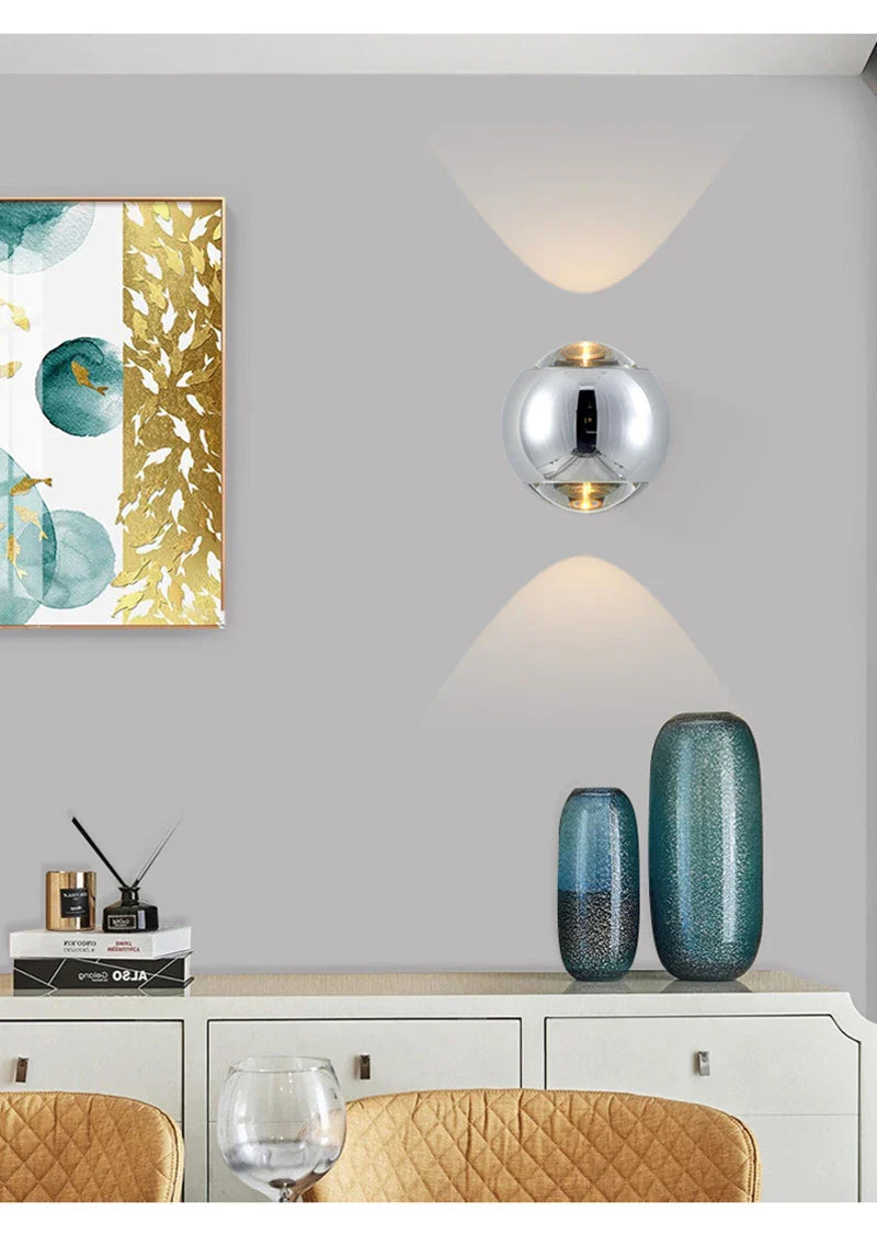 Orb Dual Designer Modern Art Aluminum Glass Decoration Wall Lamp