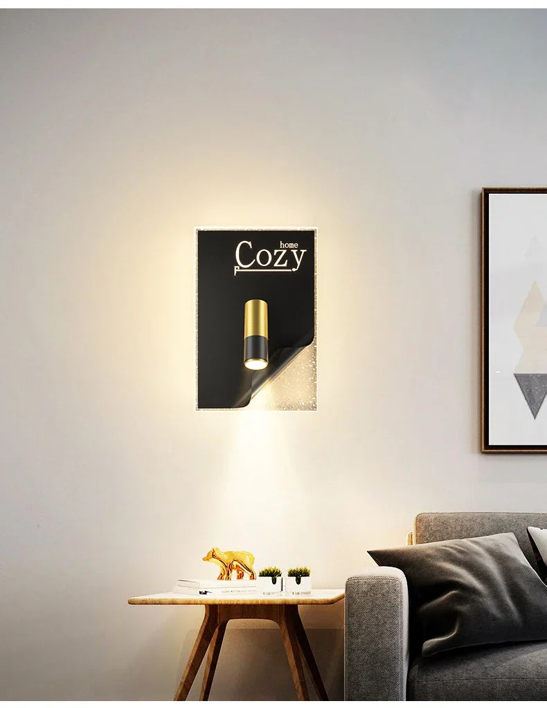 Modern Spotlight Adjustable Wall Lamp Black LED