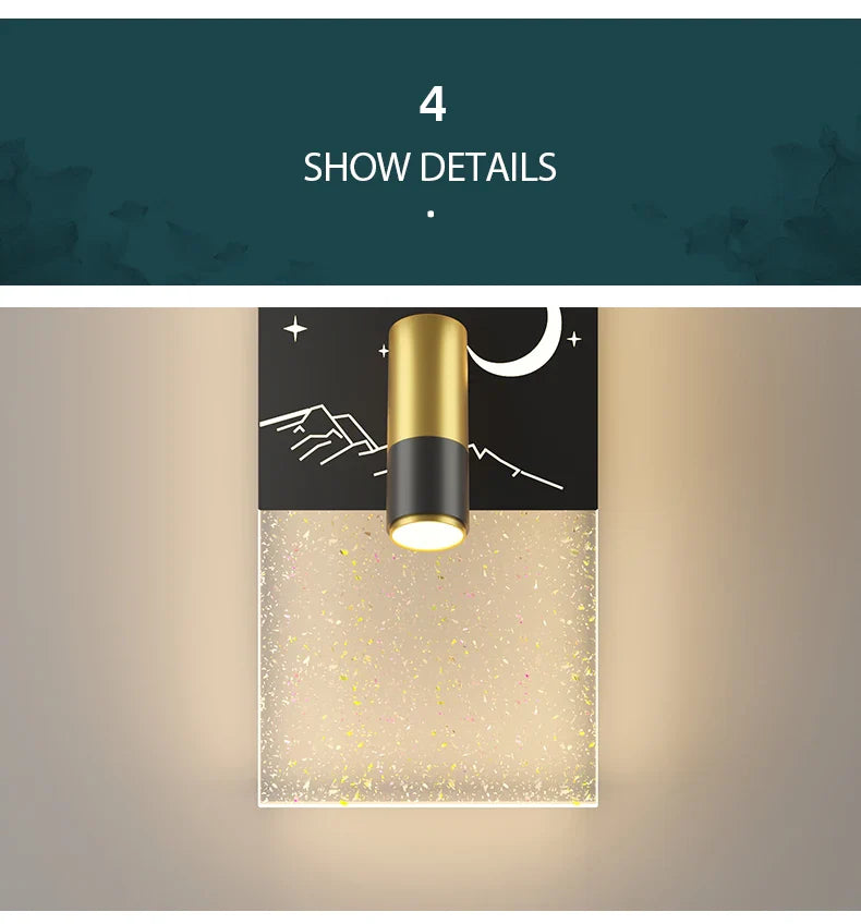 Modern Spotlight Adjustable Wall Lamp Black LED
