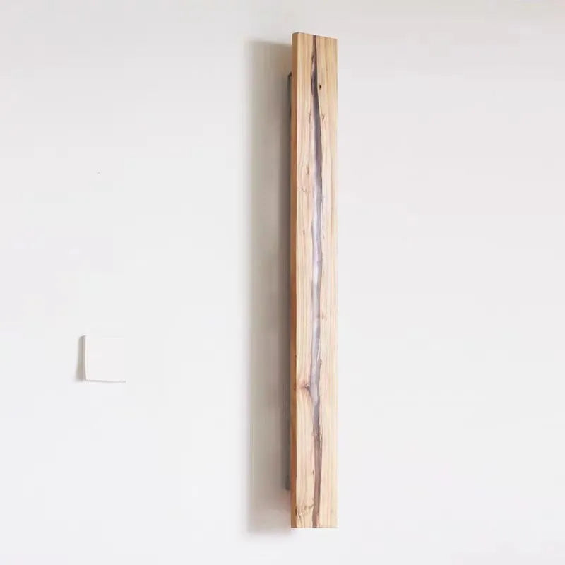 Laken Long Crackle Solid Wood Vertical wabi sabi wall light