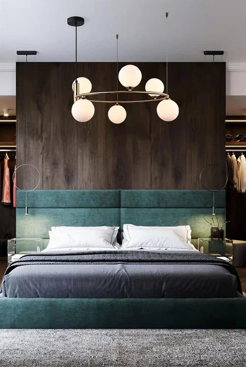 Ring Design Glass Ball Chandelier