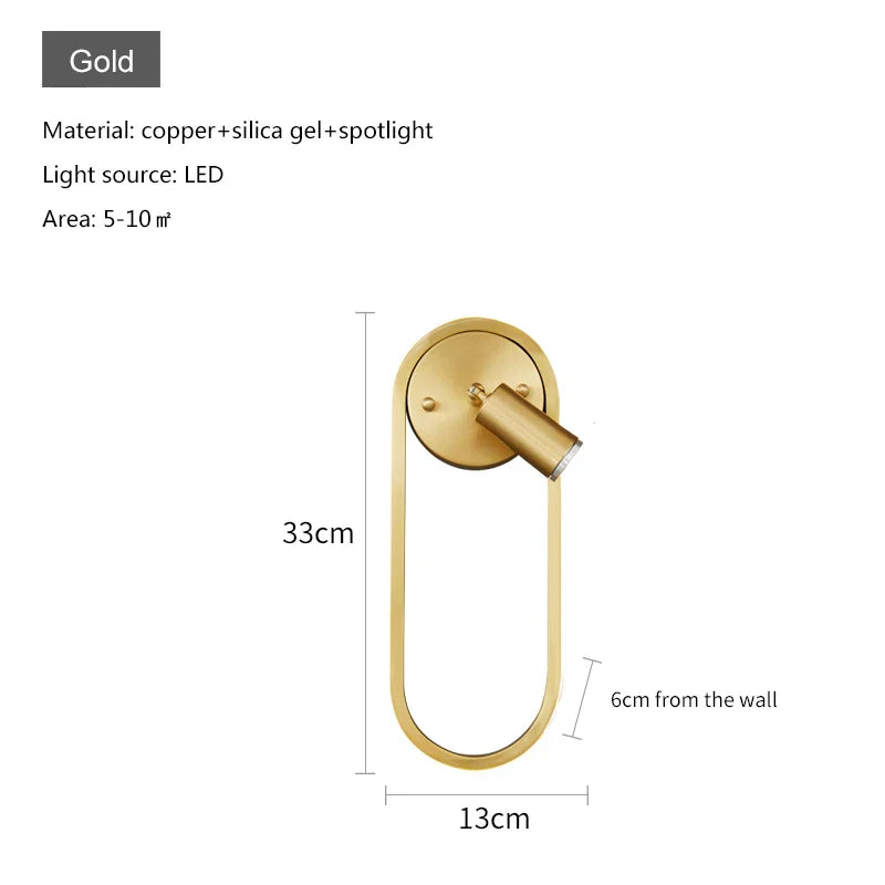 Nordic Oval Spotlight Wall Lamp