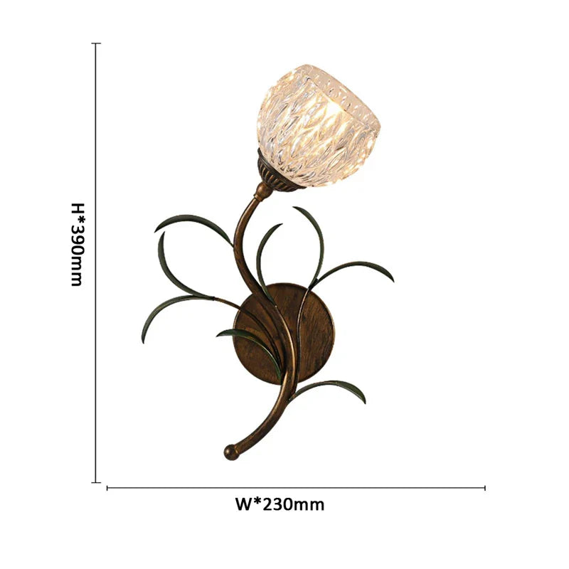 French Pastoral Romantic Flower Wall Light Background Decorative