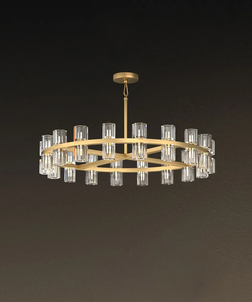 Akolia Classic Luxury LED Crystal Black Gold Hanging Lamps Pendant Lights