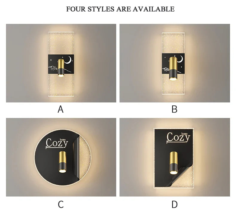 Modern Spotlight Adjustable Wall Lamp Black LED
