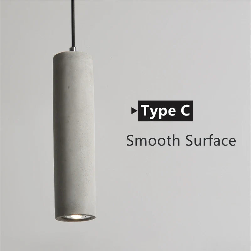 Nordic Cement Industrial Pendant Lamp Modern Cylindrical Design Hang Lamp