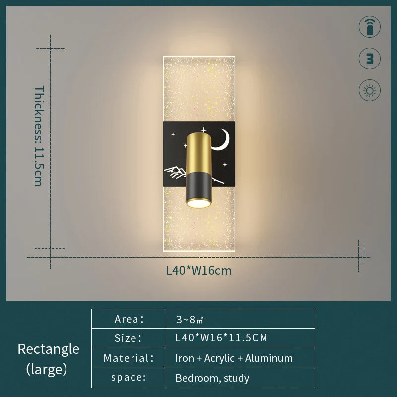 Modern Spotlight Adjustable Wall Lamp Black LED