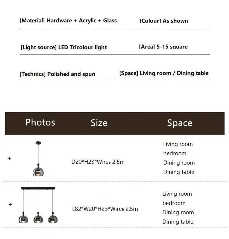 Modern Lustre Glass Pendant Lamps