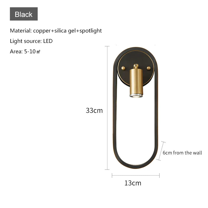 Nordic Oval Spotlight Wall Lamp