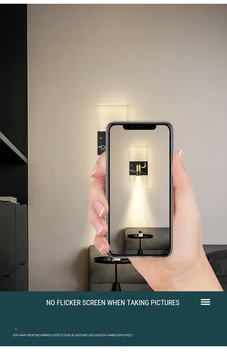 Modern Spotlight Adjustable Wall Lamp Black LED