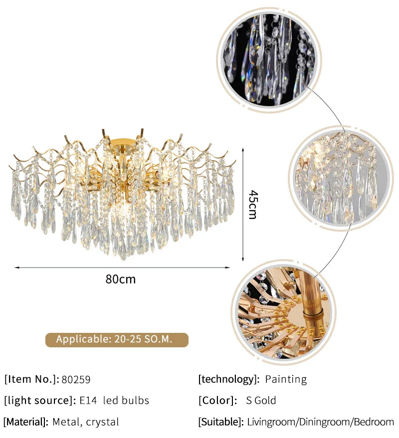 Ylk Jomnas Gold Ceiling Chandelier