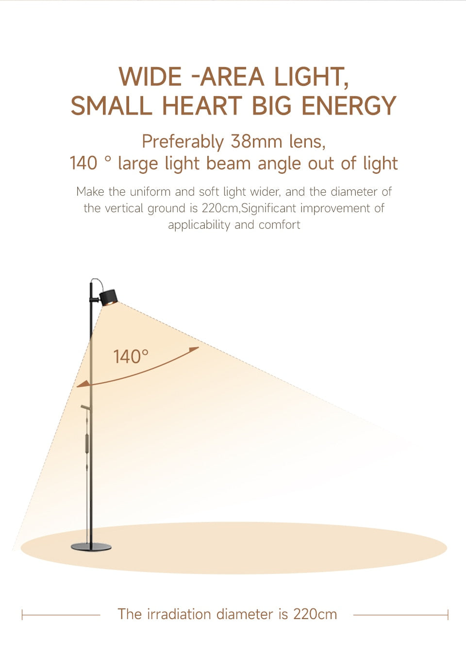 AiS Voorime - Floor Lamp Dimmable Remote Control Standing Light 360° Rotatable Ra97 Eye Protect