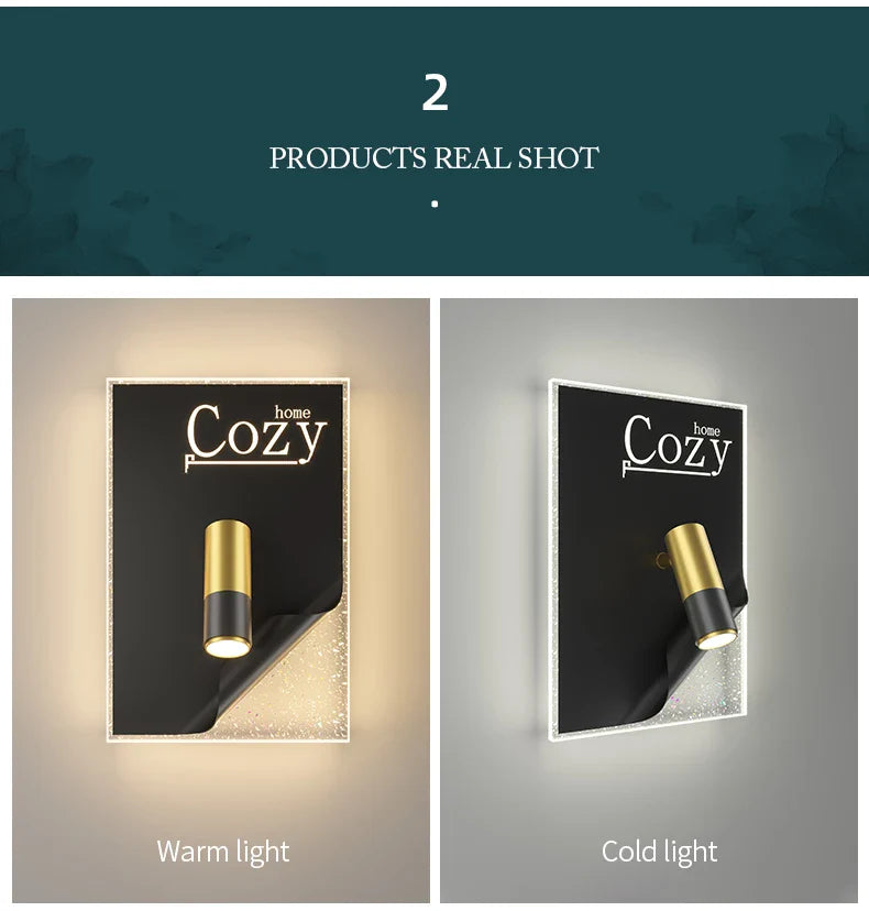 Modern Spotlight Adjustable Wall Lamp Black LED