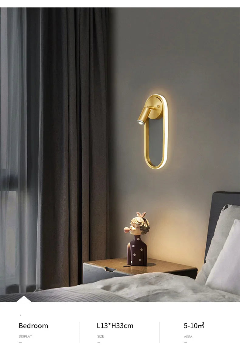 Nordic Oval Spotlight Wall Lamp