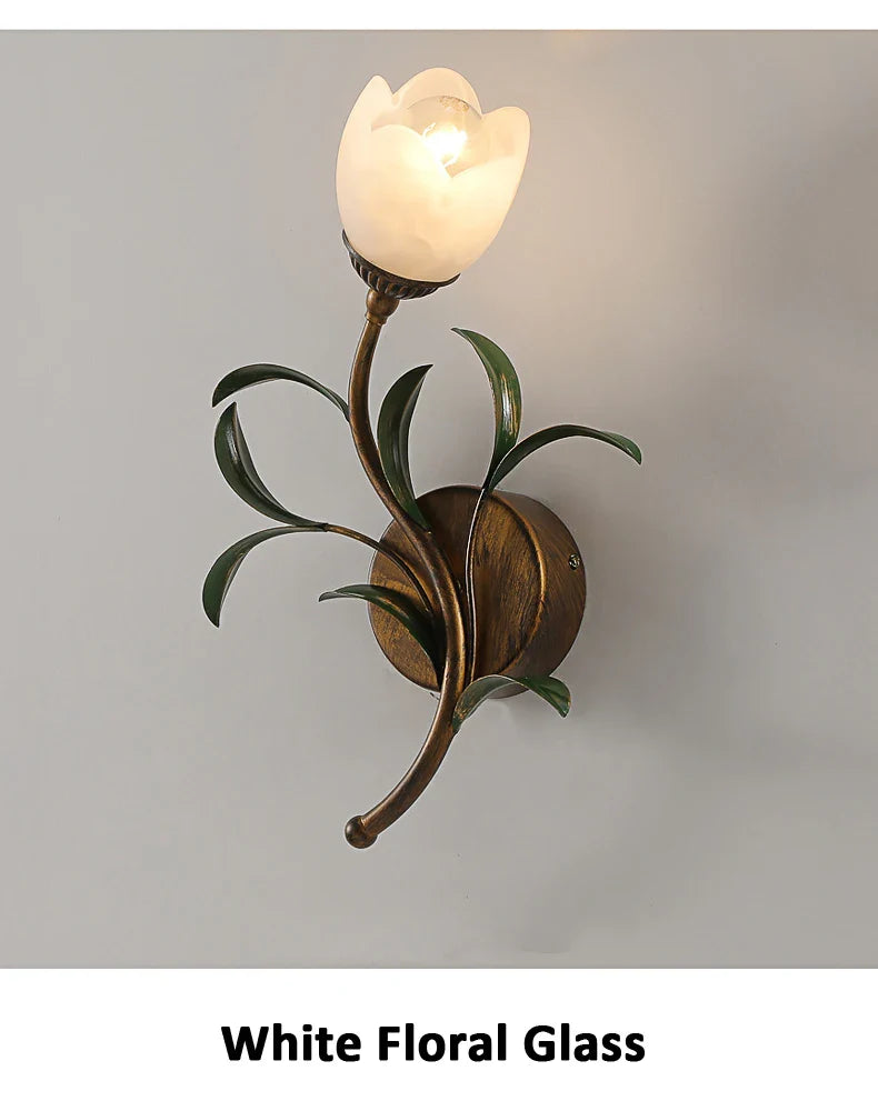 French Pastoral Romantic Flower Wall Light Background Decorative