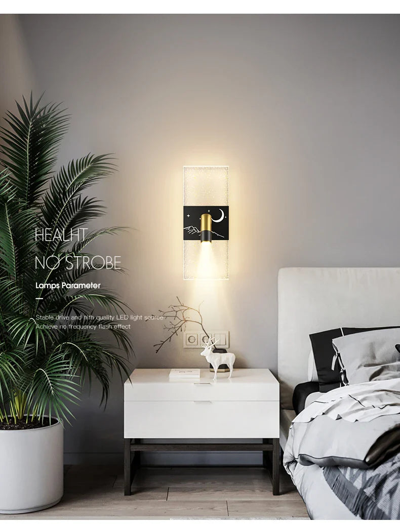 Modern Spotlight Adjustable Wall Lamp Black LED