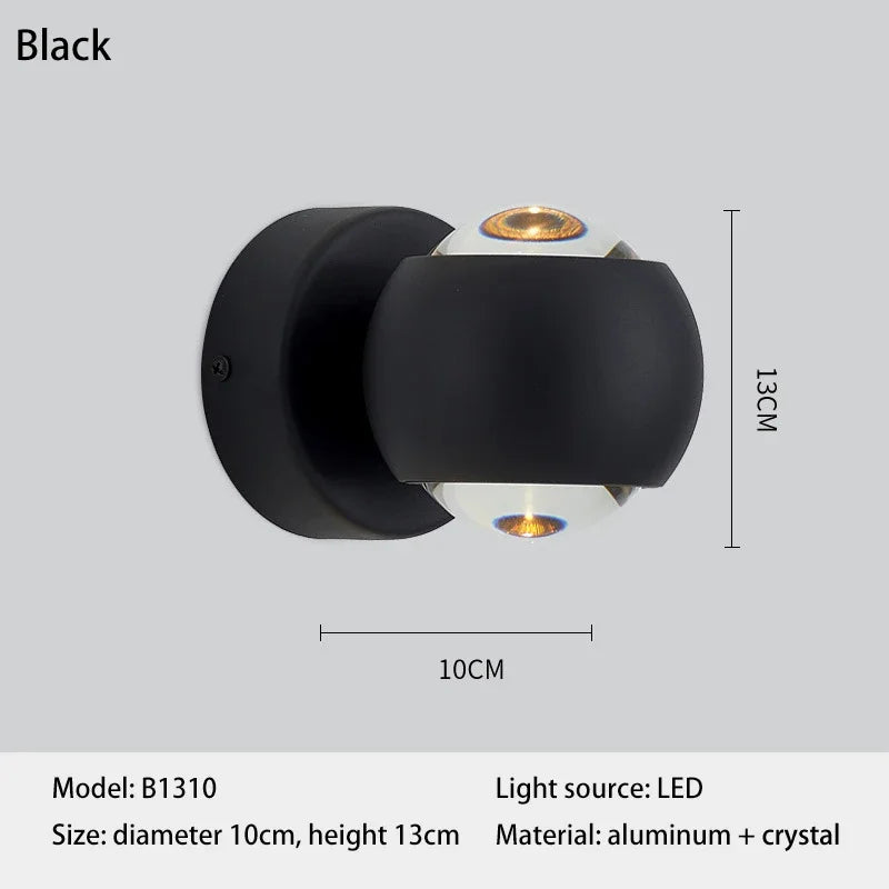 Orb Dual Designer Modern Art Aluminum Glass Decoration Wall Lamp