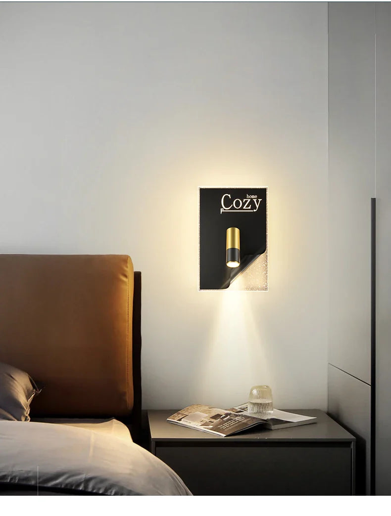 Modern Spotlight Adjustable Wall Lamp Black LED