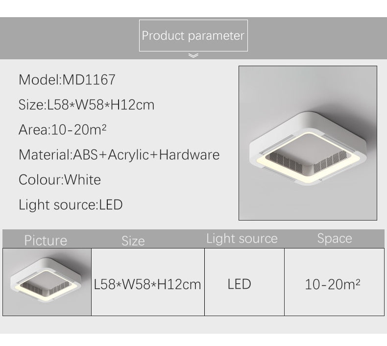 BTM Samong - Modern Bladeless App Ceiling Fan Lamp Remote control