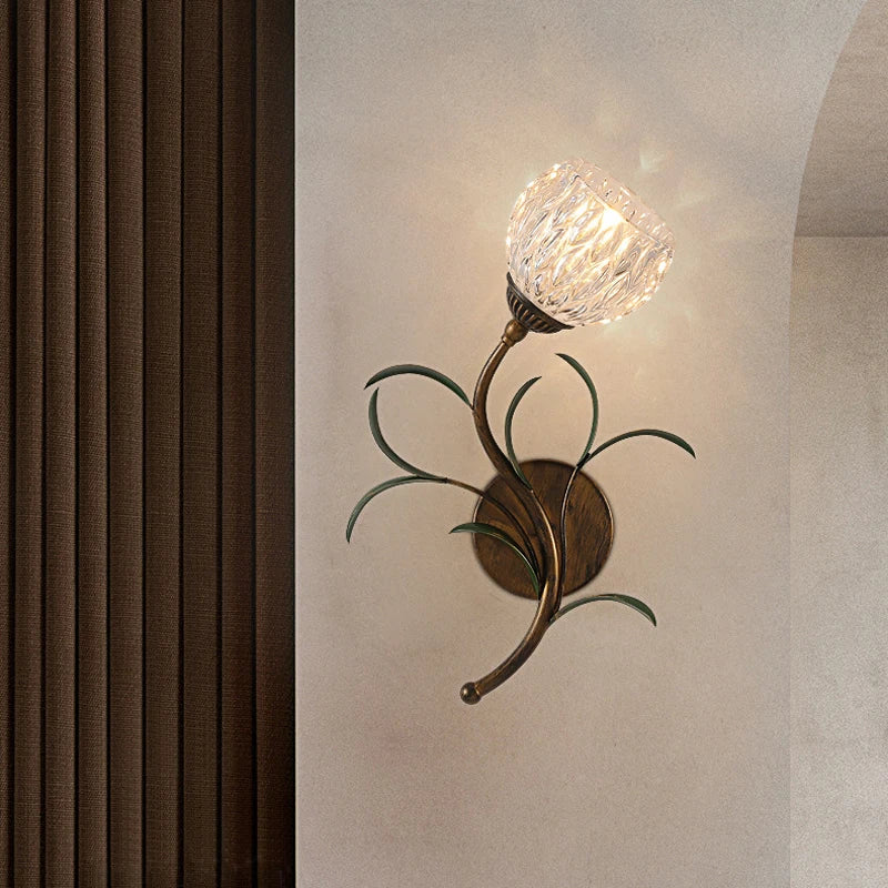 French Pastoral Romantic Flower Wall Light Background Decorative