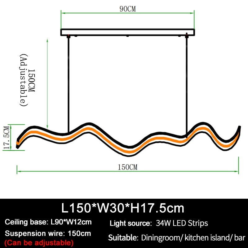 Ylk Linvee Modern Wave Pendant Light
