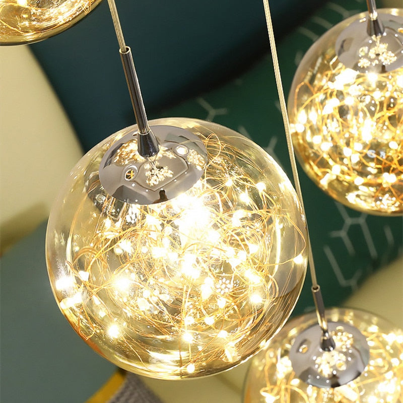 Yotal Modern Glass Ball Chandelier
