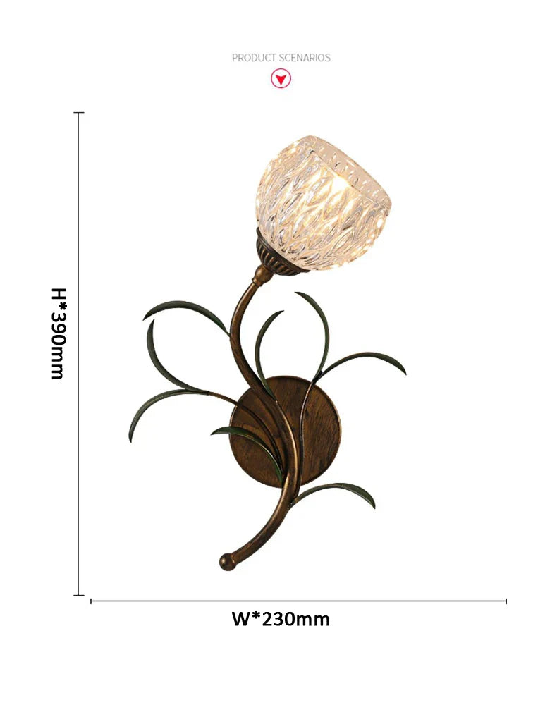 French Pastoral Romantic Flower Wall Light Background Decorative