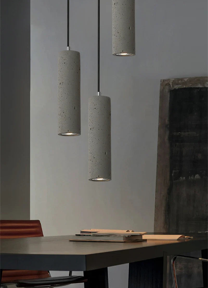 Nordic Cement Industrial Pendant Lamp Modern Cylindrical Design Hang Lamp