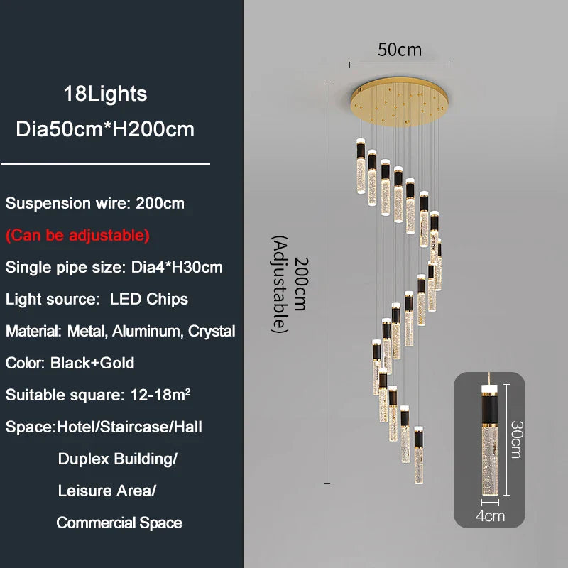 Ylk Spiral Design LED Chandelier