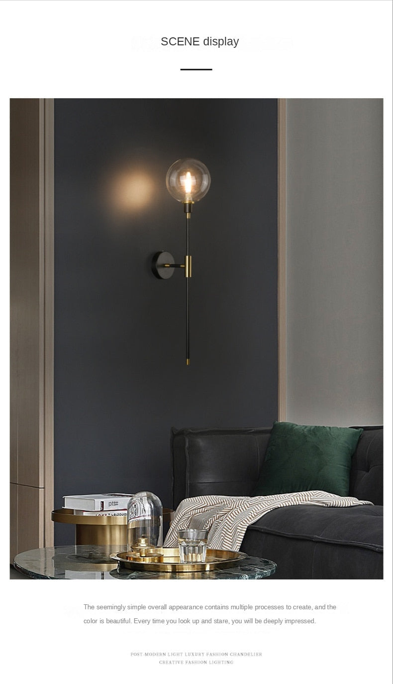 The Shadow - Modern Wall Light Glass Ball Led Nordic Aisle Corridor