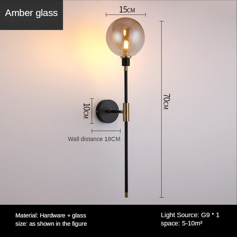 The Shadow - Modern Wall Light Glass Ball Led Nordic Aisle Corridor