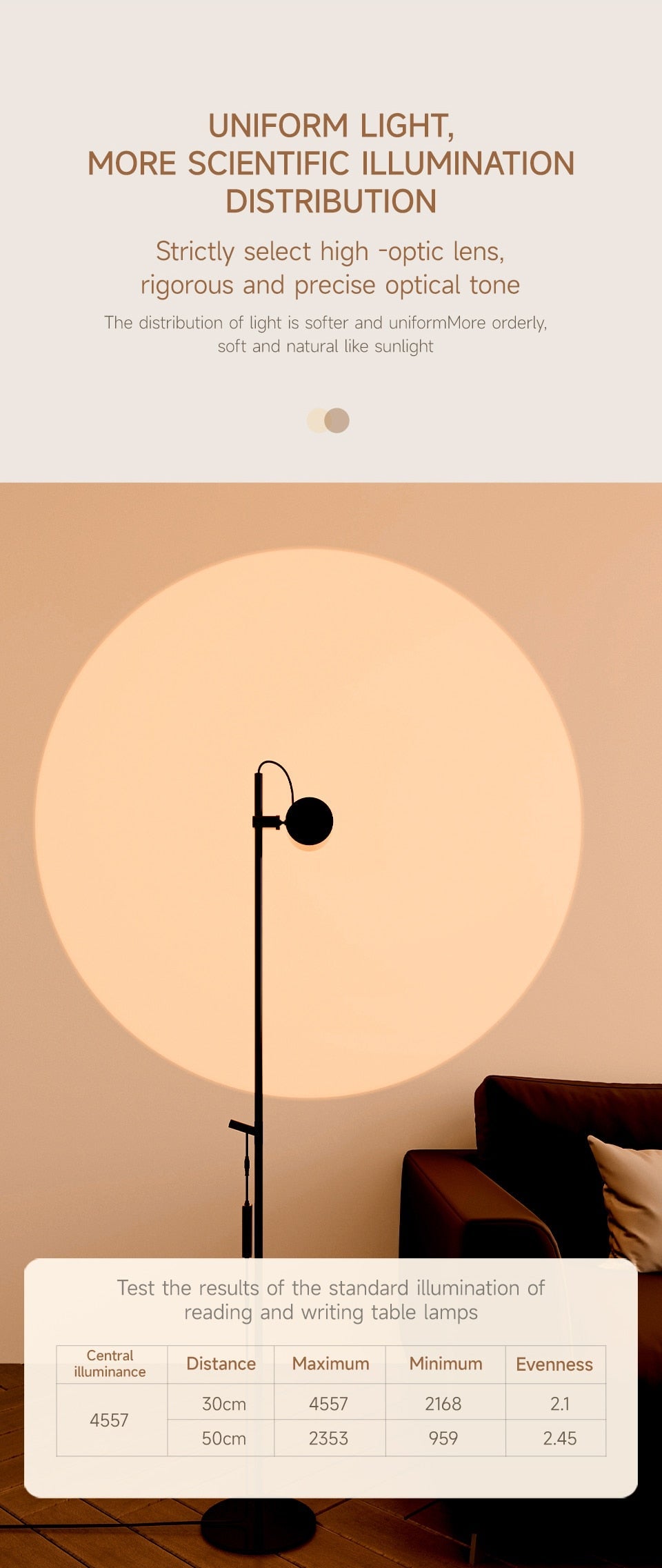 AiS Voorime - Floor Lamp Dimmable Remote Control Standing Light 360° Rotatable Ra97 Eye Protect