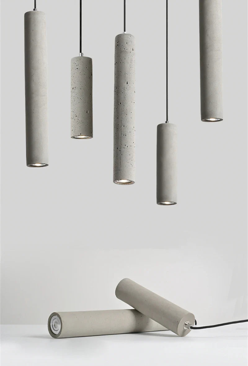 Nordic Cement Industrial Pendant Lamp Modern Cylindrical Design Hang Lamp