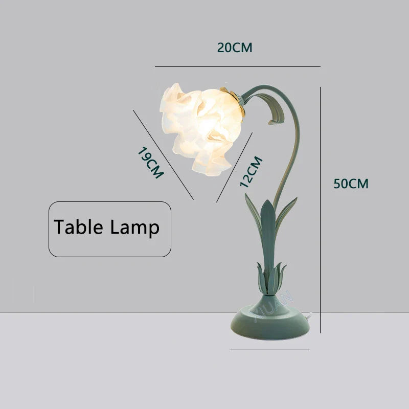 Vintage Pastoral Flower Table Lamp