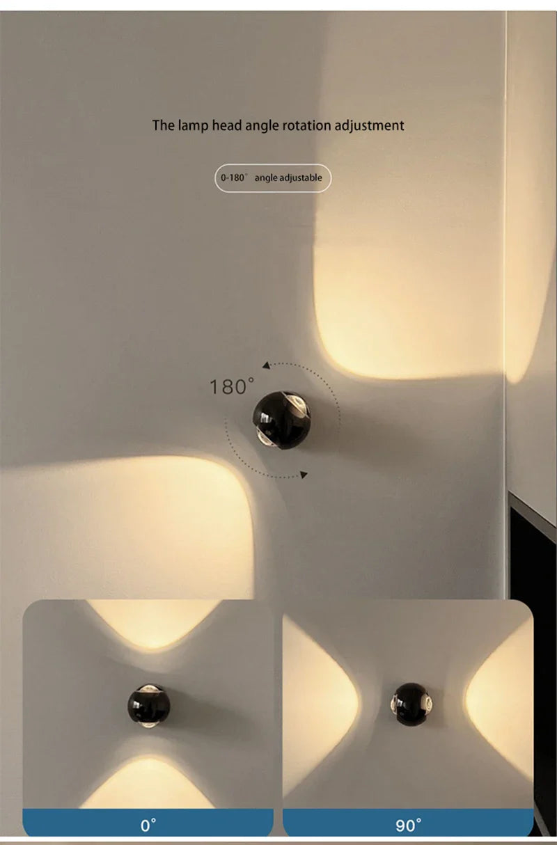 Orb Dual Designer Modern Art Aluminum Glass Decoration Wall Lamp