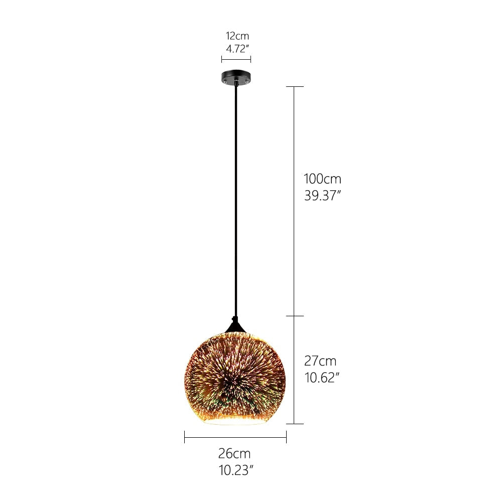Firework Glass Pendant Light Fixture
