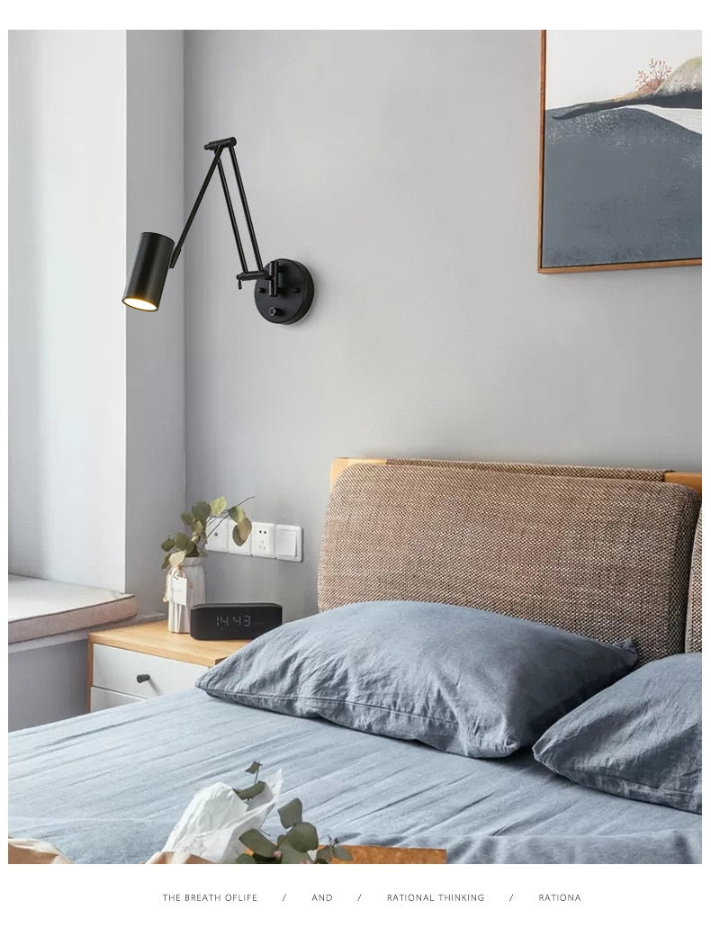 KIN Rotte - Dimmable Wall Lamp Folding Telescopic Switch