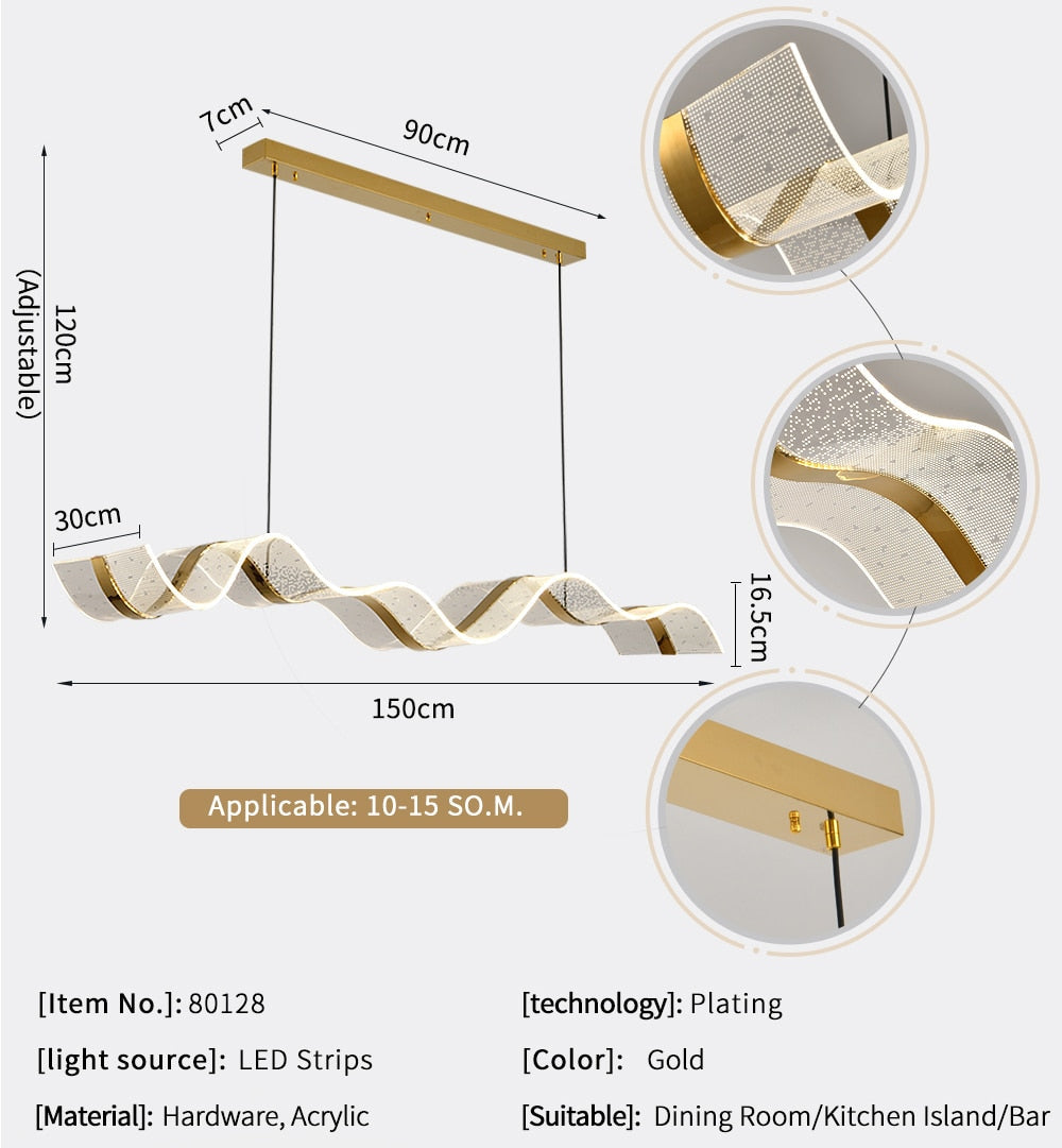 Ylk Linvee Modern Wave Pendant Light