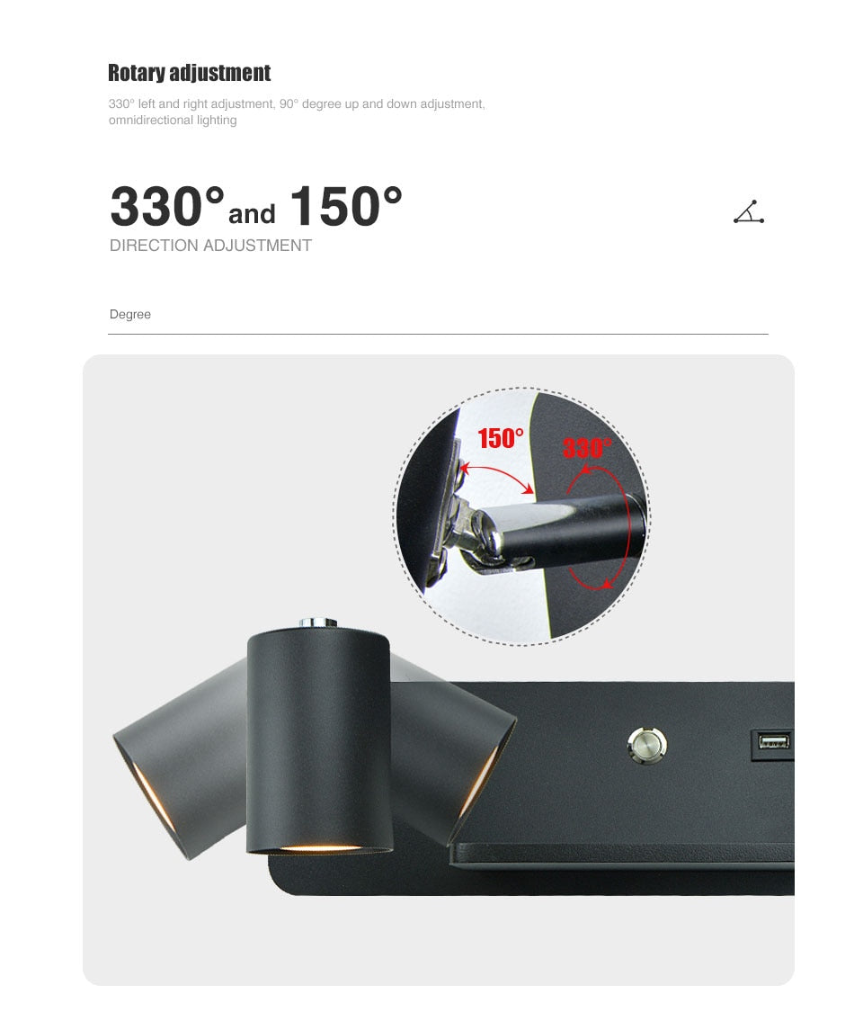 Yoe Modern USB Wireless Wall Light