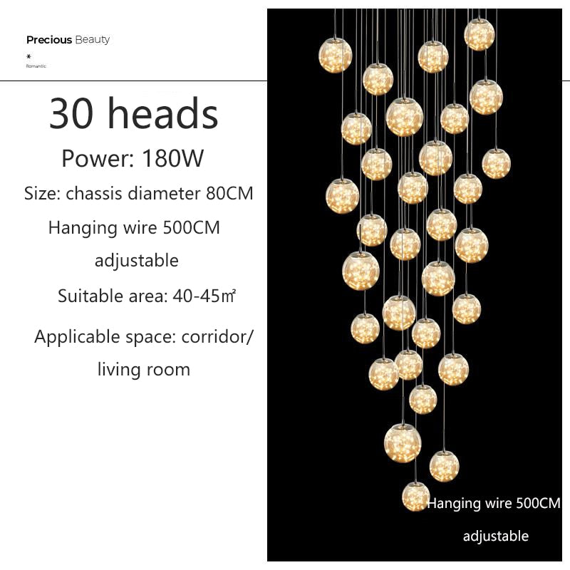 Yotal Modern Glass Ball Chandelier