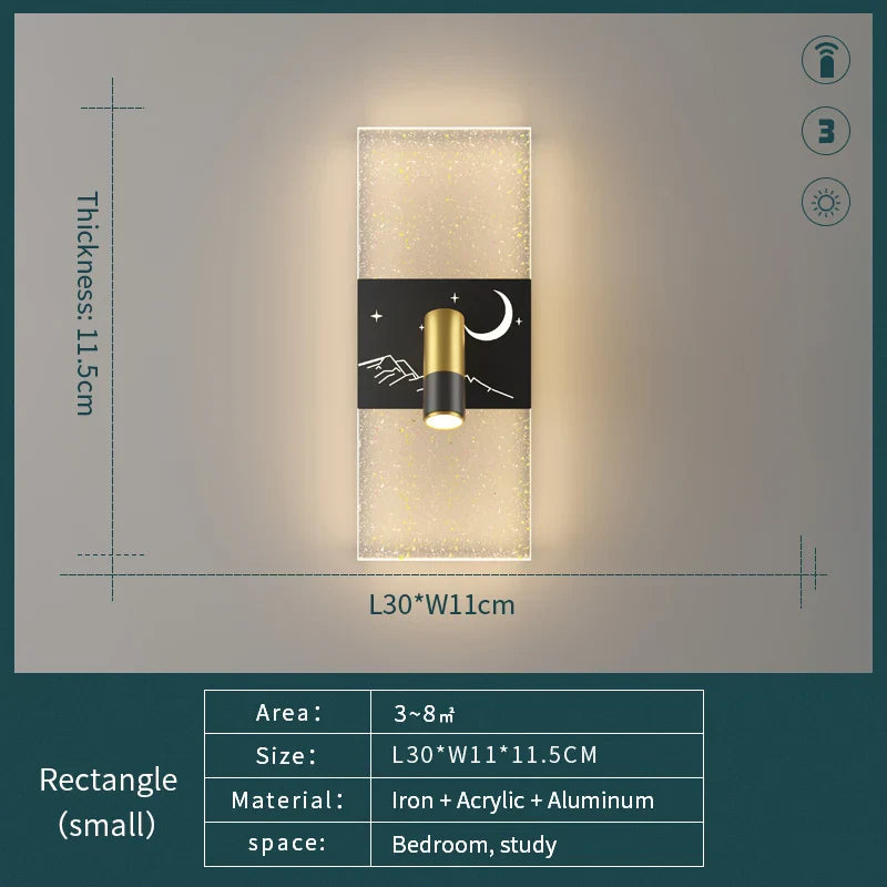 Modern Spotlight Adjustable Wall Lamp Black LED