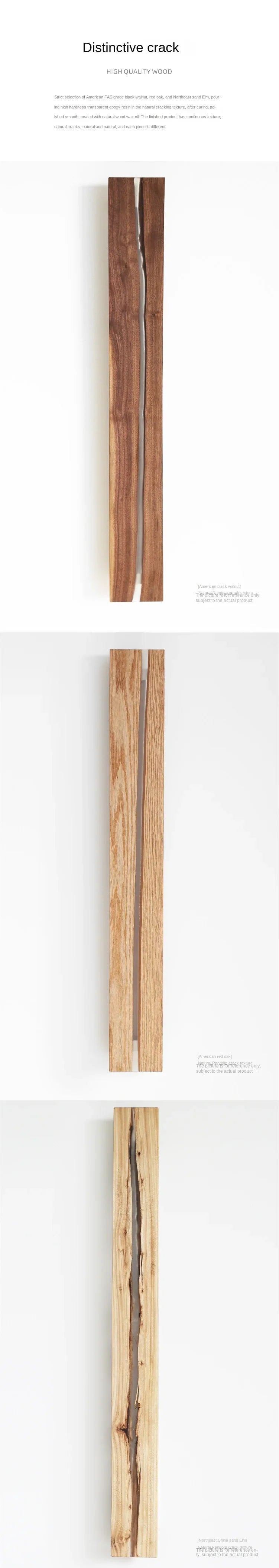Laken Long Crackle Solid Wood Vertical wabi sabi wall light
