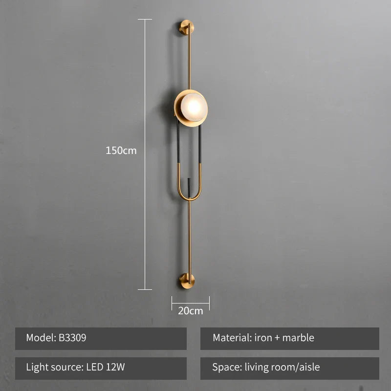 Marble Copper Luxury Wall Light