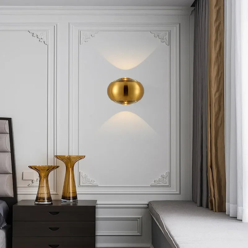 Orb Dual Designer Modern Art Aluminum Glass Decoration Wall Lamp
