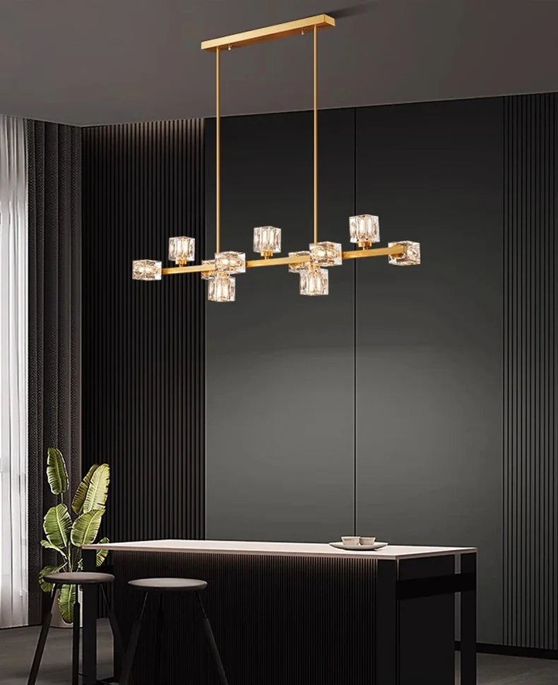 Joranai Linear luxury K9 crystal home Decoration Pendant lights