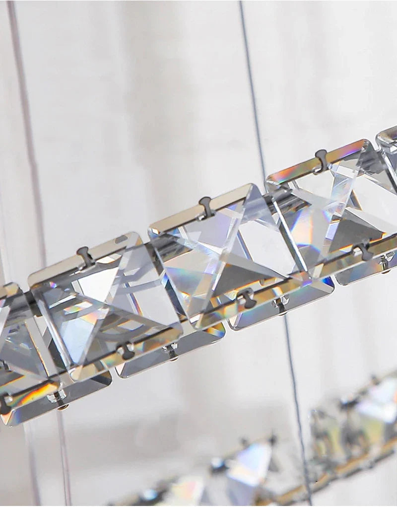 YLK Ring design modern led crystal chandelier for staircase luxury home decor