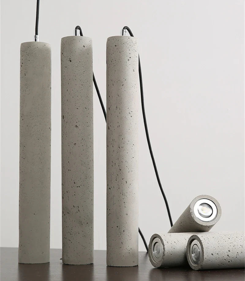Nordic Cement Industrial Pendant Lamp Modern Cylindrical Design Hang Lamp