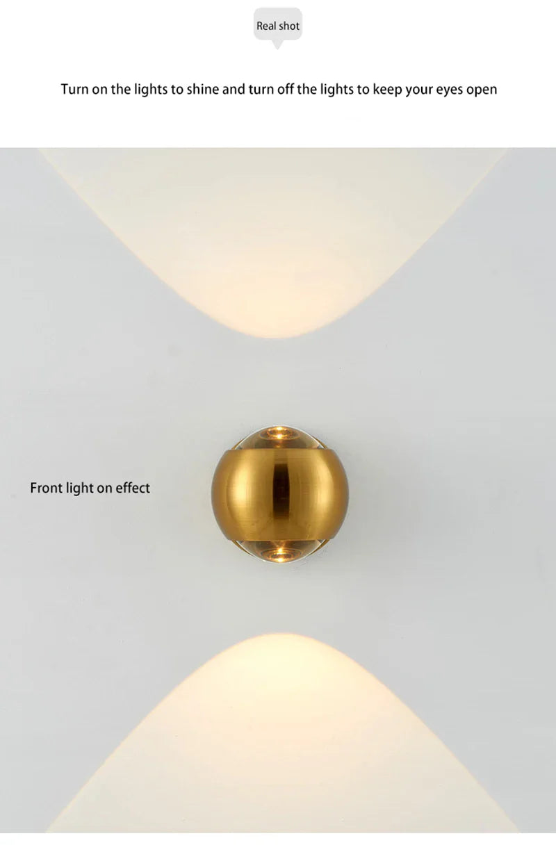 Orb Dual Designer Modern Art Aluminum Glass Decoration Wall Lamp