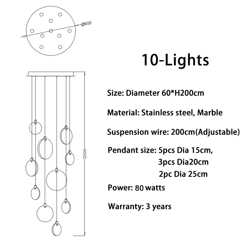 Ylk Loome Luxury Marble Chandelier