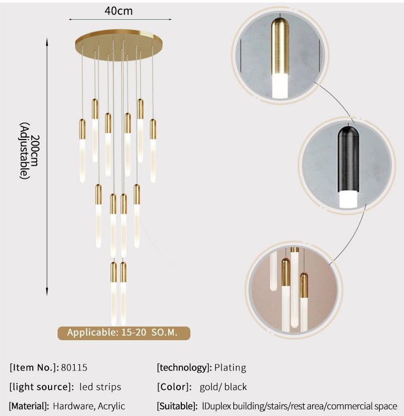 Ylk Stick Modern Luxury Chandelier